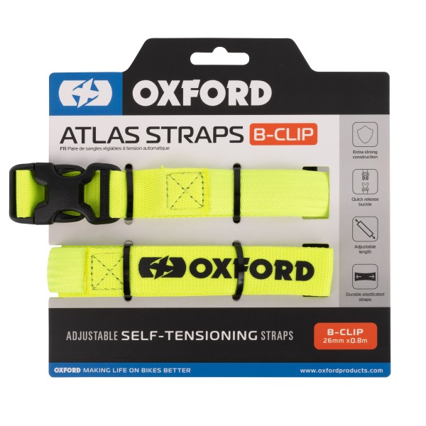 Oxford Oxford atlas b-clip 26mm x0.8m fluorescentyellow(pair)